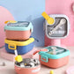 TEDDEMEI 3-Layer Insulated Lunch Box with Spoon & Food Scissors