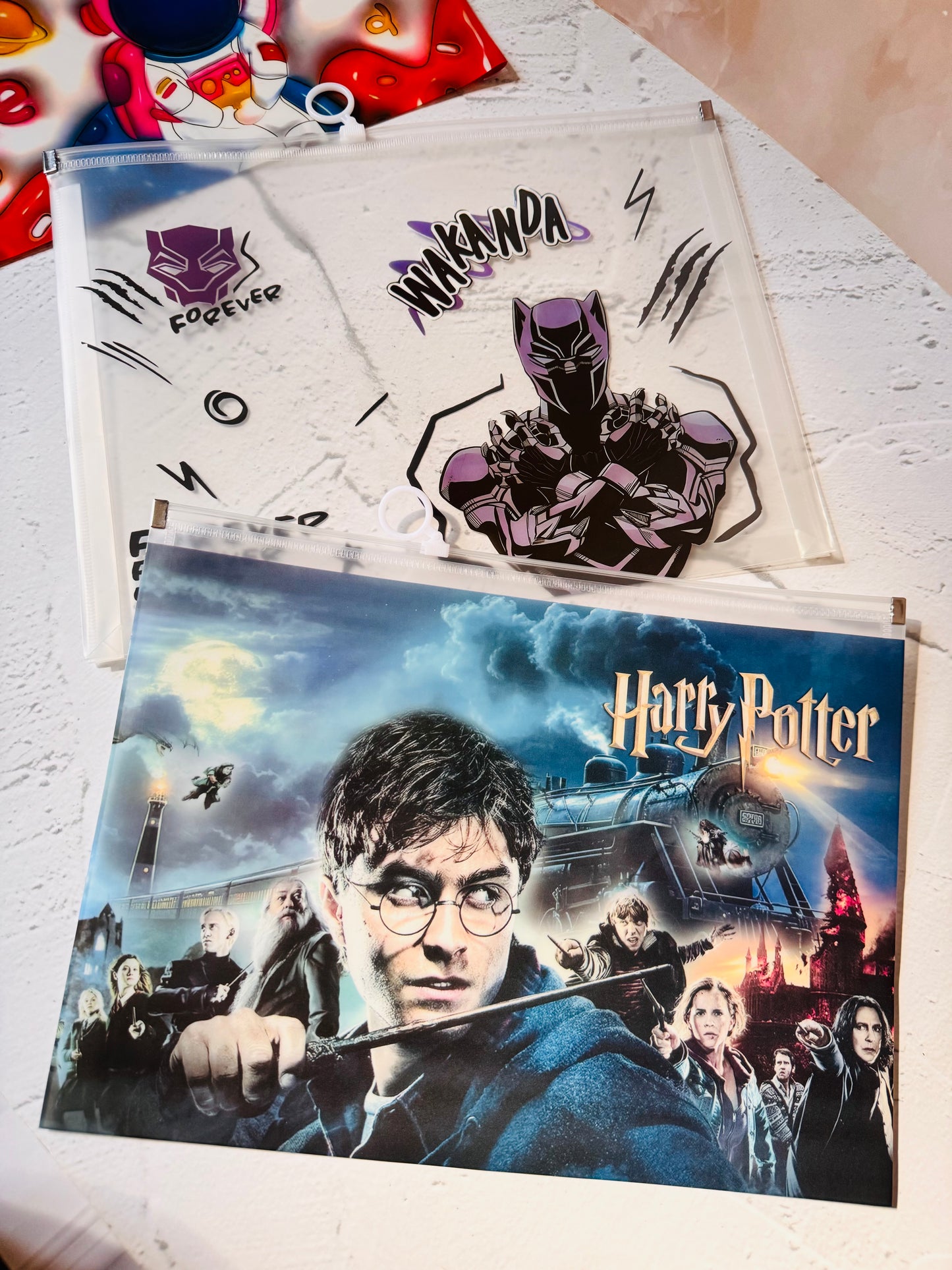 Transparent Printed File Folders for Kids | With Ziplock