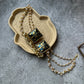 Premium Quality German Silver Blue Golden Meenakari with 3-layer Earchain Earring
