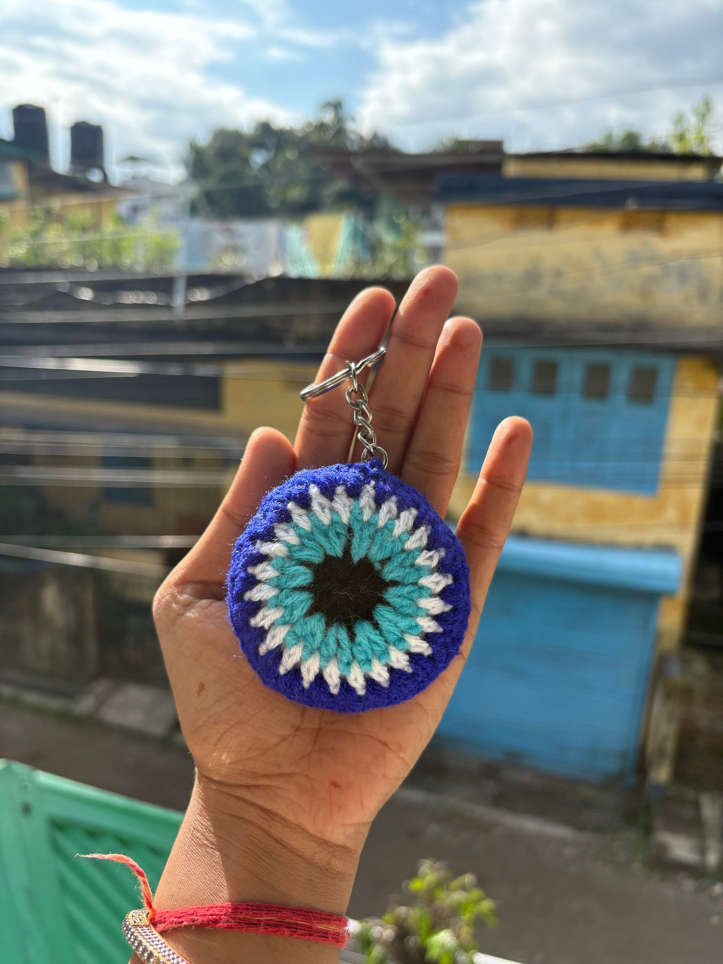 Evil Eye Stuffed Crochet Keychain