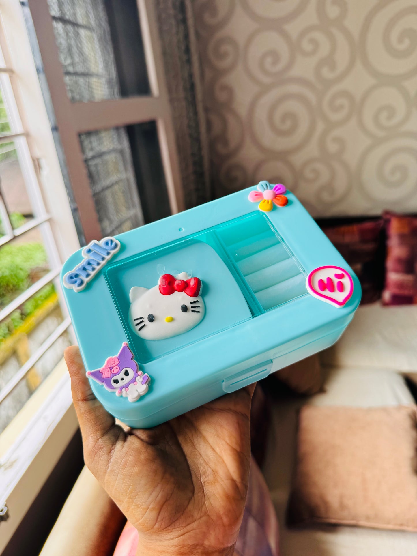 Hello Kitty Jewellery Organizer Box | Cute Travel-Friendly Accessories Storage with Mirror & Compartments