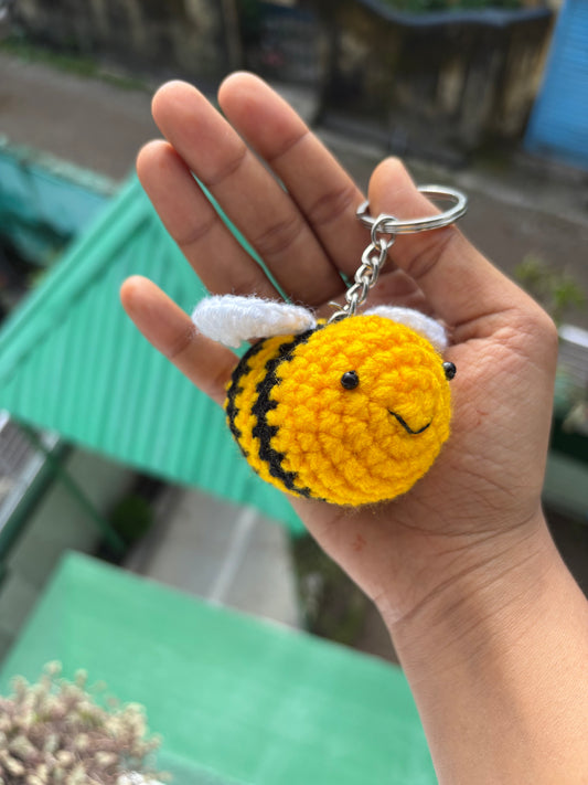 Cute Honeybee Crochet Keychain | Bee Stuffed keychain