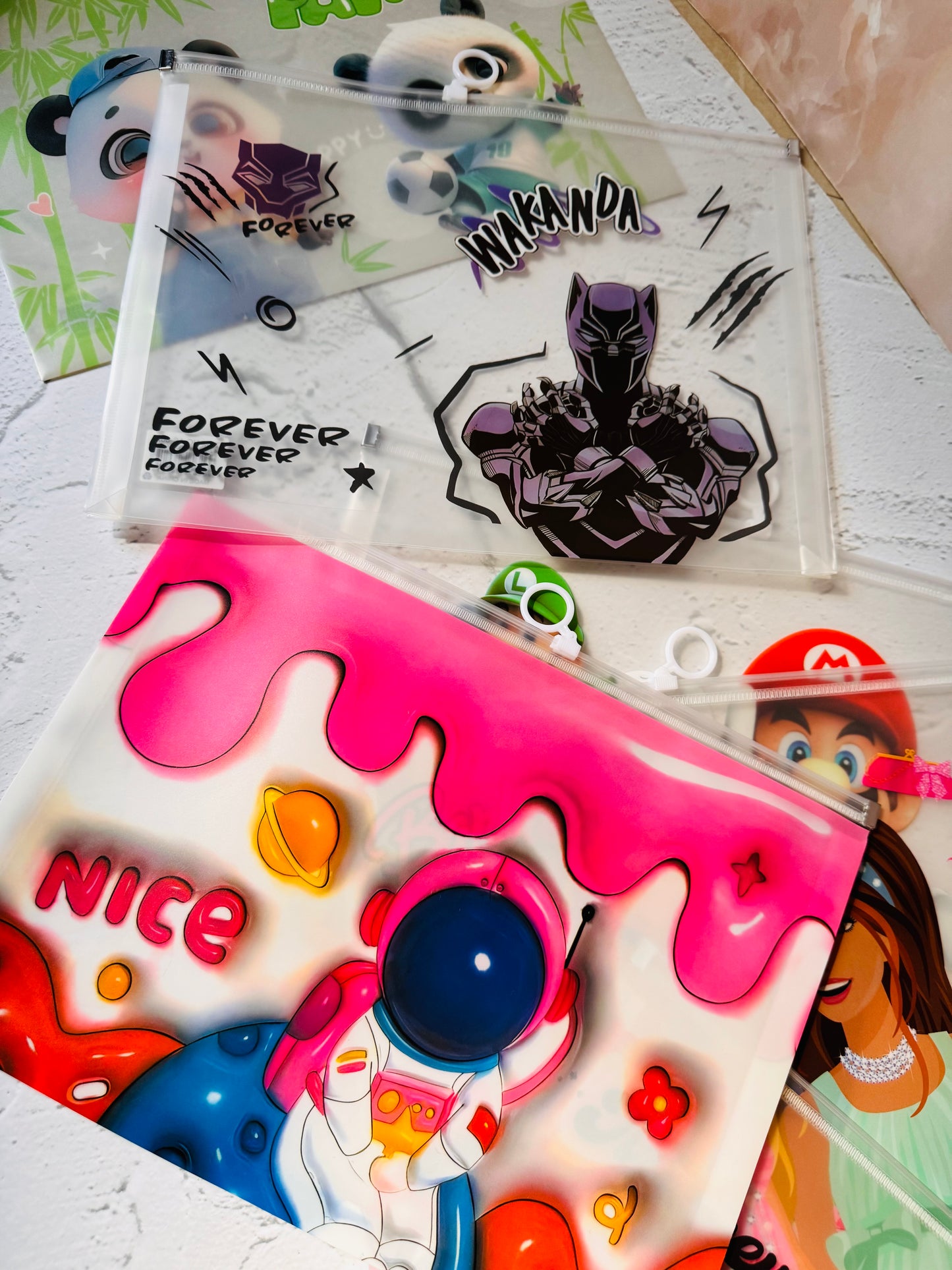 Transparent Printed File Folders for Kids | With Ziplock