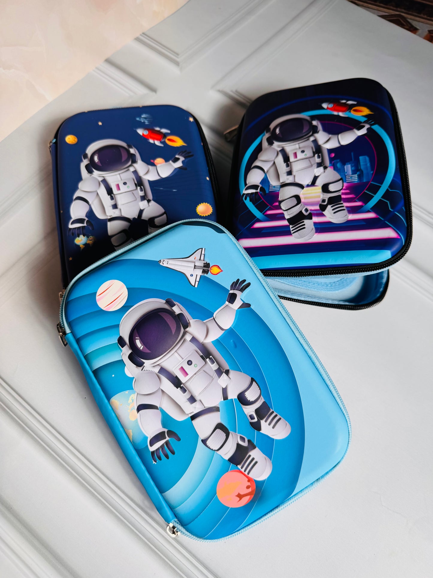 3D Superhero Pencil Pouches for Kids | Hard Shell + Matte Finish | Superhero, Space, Car Theme