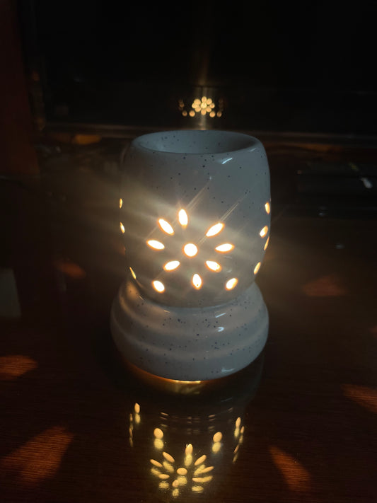 Ceramic Fragrance diffuser with LED lamp : White
