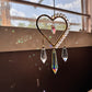 Heart Crystal Suncatcher with AB Crystals | Rainbow Reflections