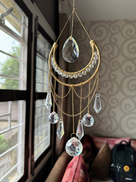 Crescent Moon Crystal Suncatcher