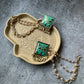 Premium Quality German Silver Teal Golden Meenakari with 3-layer Earchain Earring