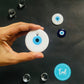Turkish Evil Eye Glass Bead - White - Teal By Tanvi