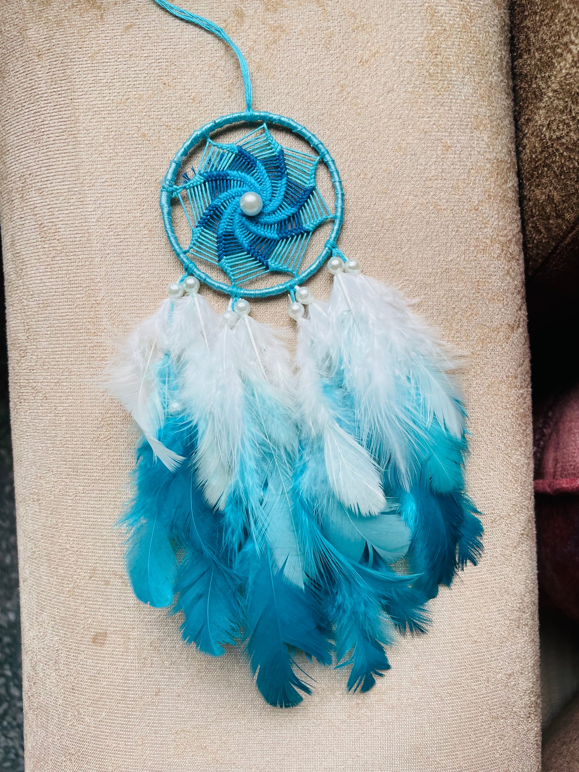 Shades of Sea Green Car hanging Dreamcatcher - Teal By Tanvi