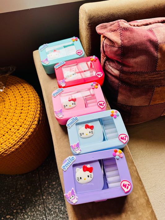 Hello Kitty Jewellery Organizer Box | Cute Travel-Friendly Accessories Storage with Mirror & Compartments