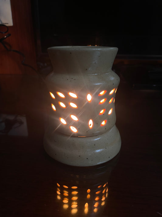 Ceramic Fragrance diffuser with LED lamp : Beige
