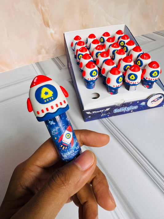 Space Rocket Theme Glue Stick | Solid Glue Sliding Stick