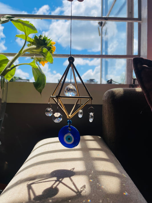 Turkish Evil Eye Suncatcher - Teal By Tanvi