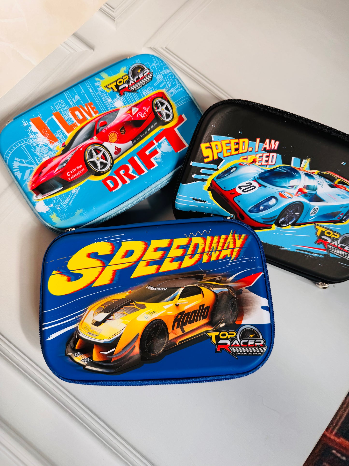 3D Superhero Pencil Pouches for Kids | Hard Shell + Matte Finish | Superhero, Space, Car Theme