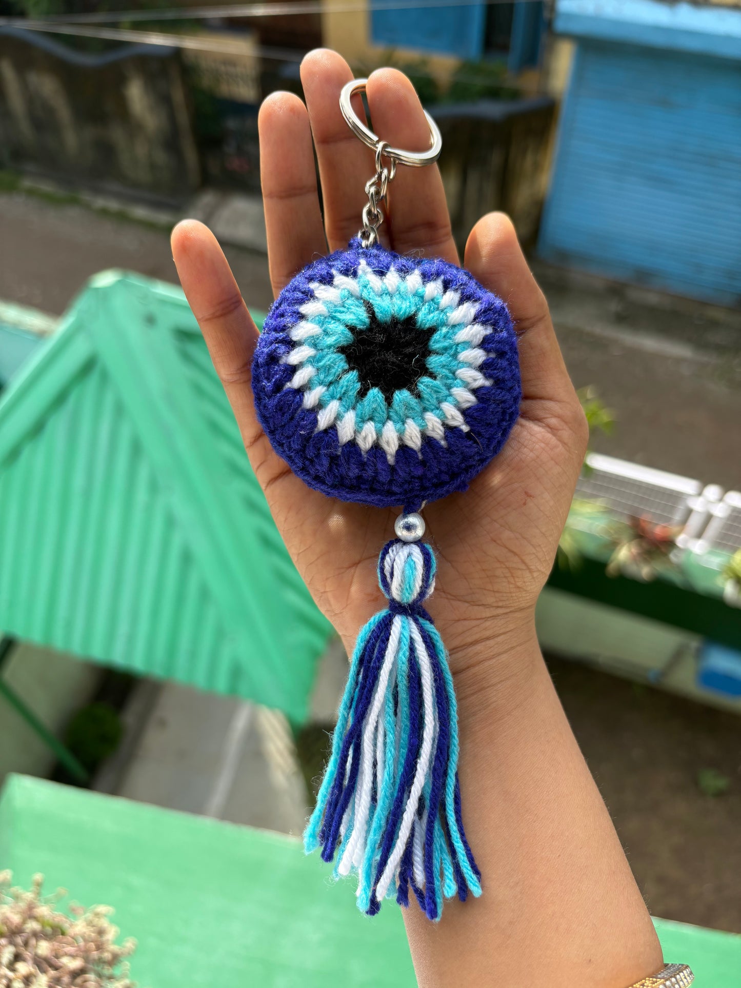 Evil Eye Stuffed Crochet Keychain