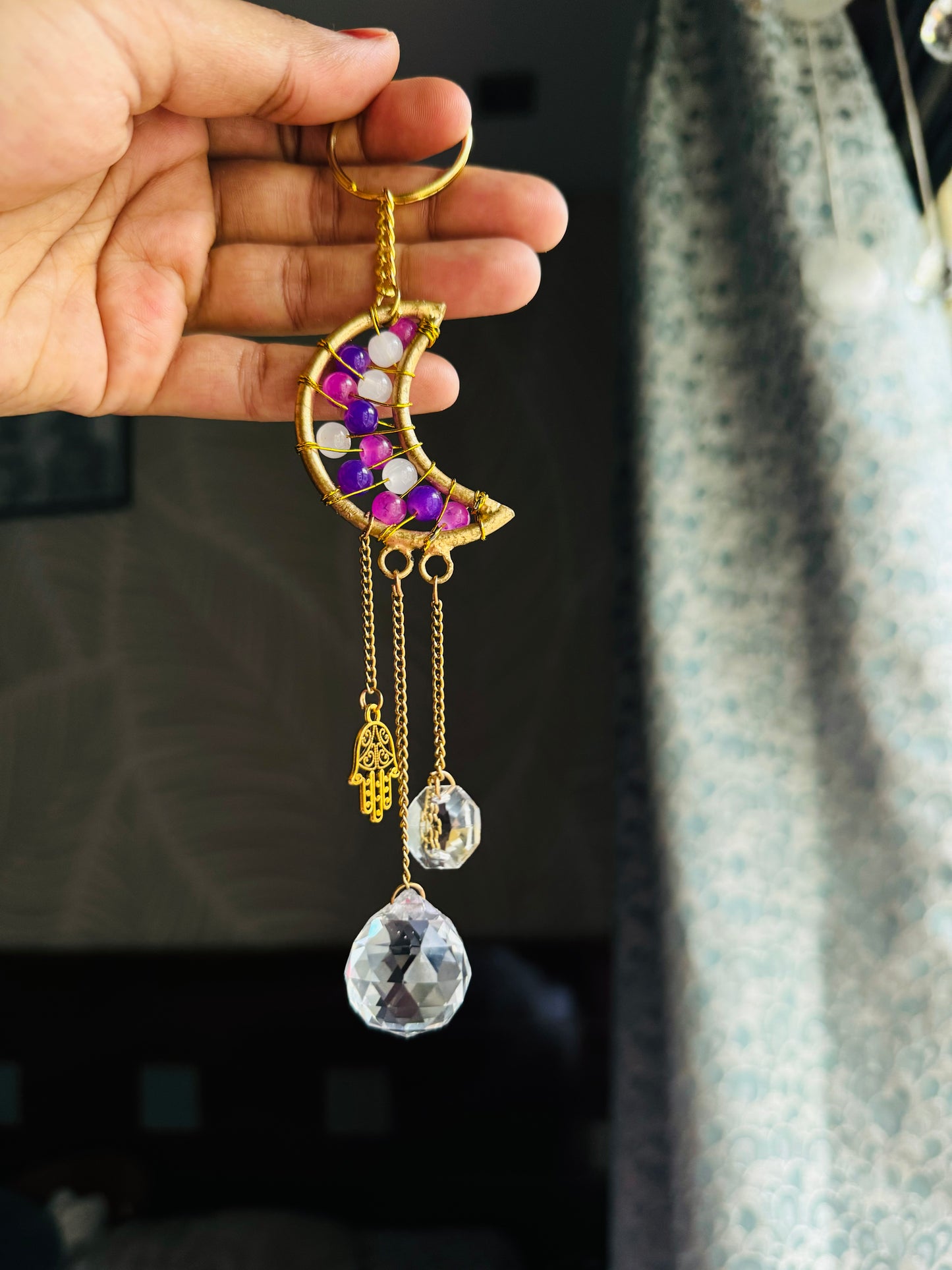 Mini Moon Suncatcher Keyring