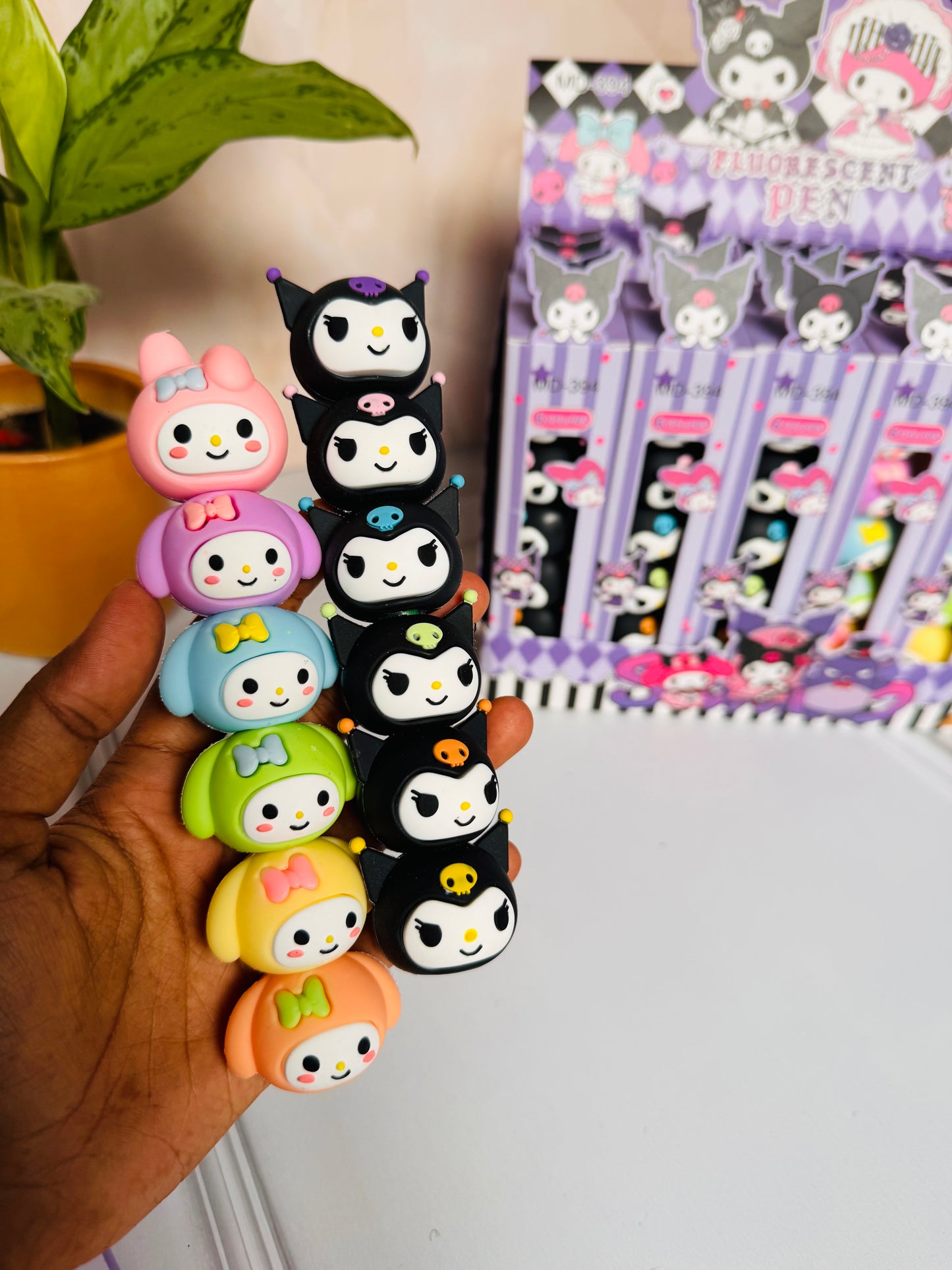 Stackable Highlighter Pen | Kuromi and My Melody | 5 colours