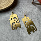 Premium Quality Brass Golden Elephant Designer Earrings