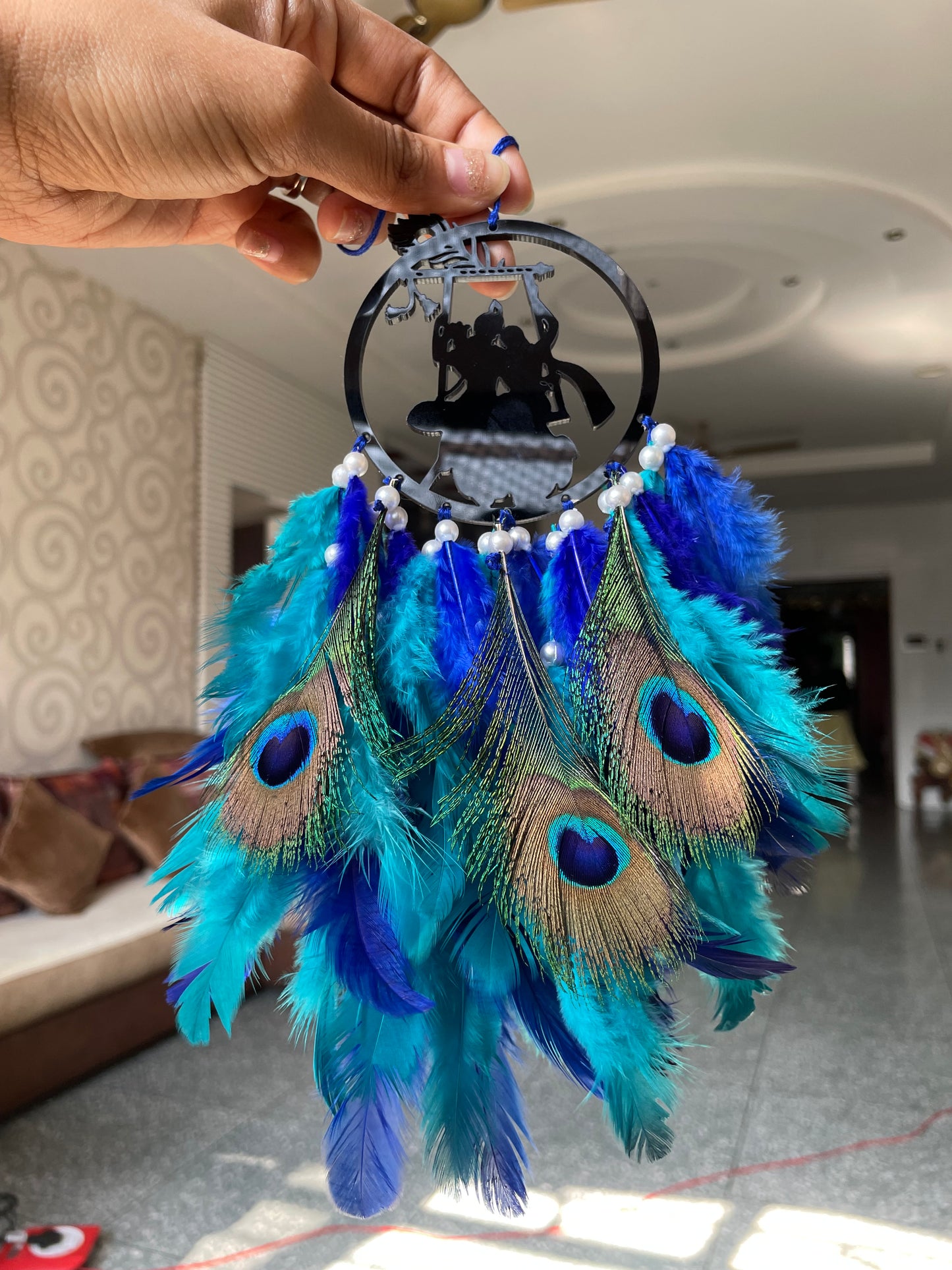 Radha Krishna Car Hanging Dreamcatcher