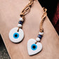 Turkish Evil Eye Amulet Car Hanging - White Round and Heart