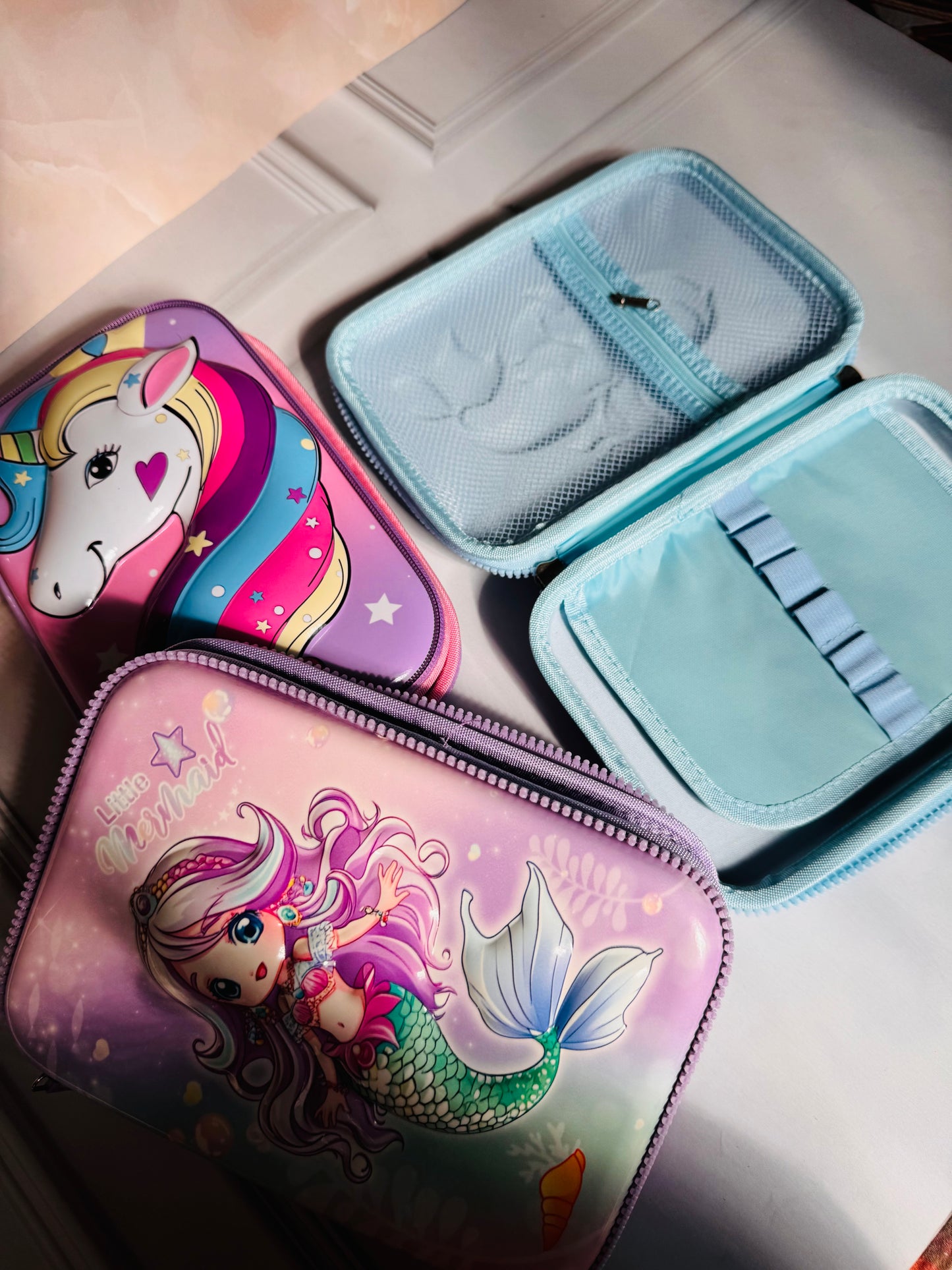 Premium 3D Unicorn Pencil Pouches for Kids | Hard Shell + Glossy Finish | Unicorn, Mermaid Theme