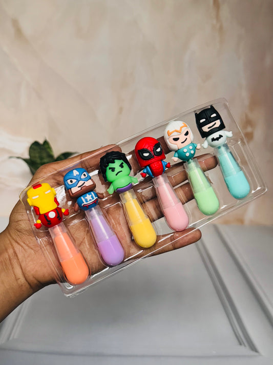 Highlighter Pens Set | Box of 6 | Avengers, Space, Unicorn, Sports, Dino Theme