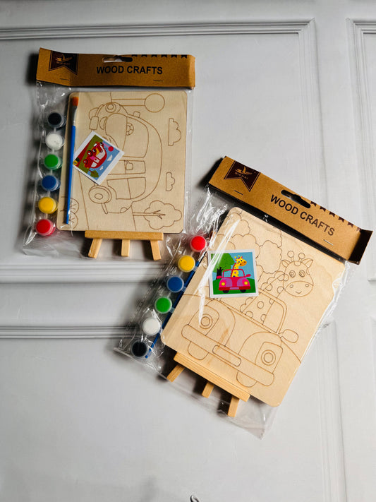 DIY Painting Art Kit | Wooden Canvas With Stand | Craft Kit for Kids