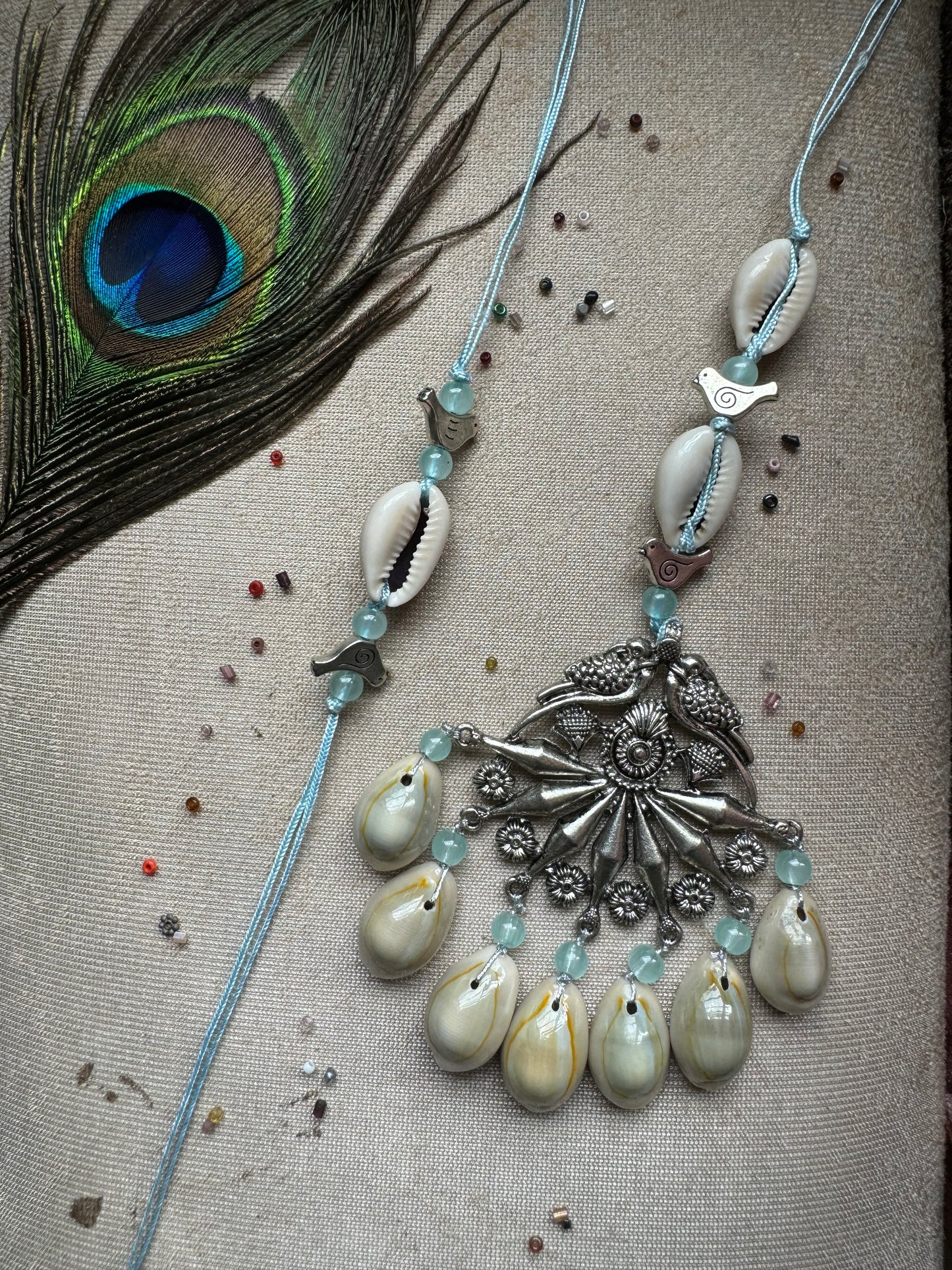 German Silver Couple Rakhi and Lumba Set (Bhaiya Bhabhi Rakhi Set)