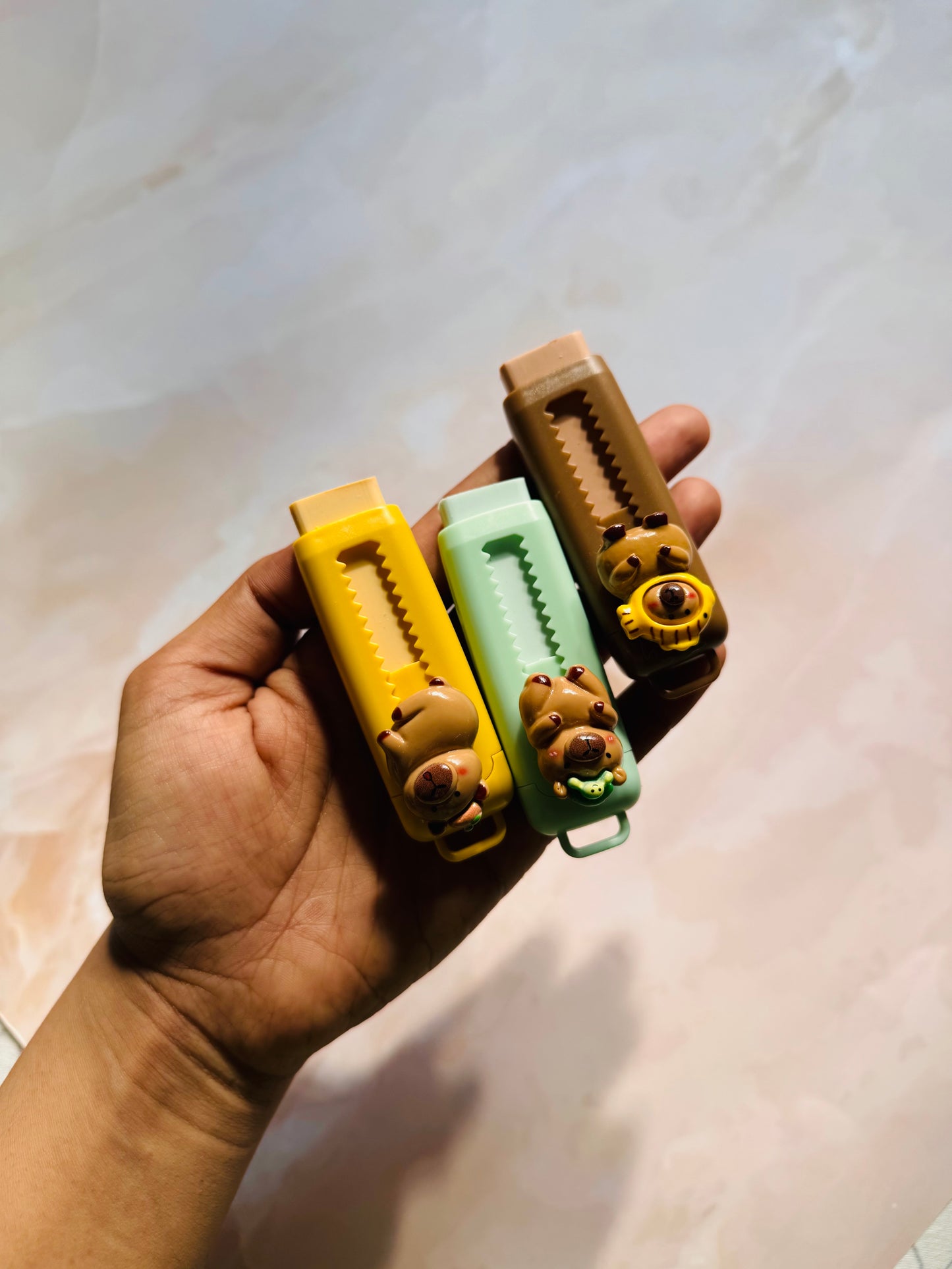 Cute Bear-Themed Sliding Erasers | Capybara Erasers