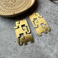 Premium Quality Brass Golden Elephant Designer Earrings