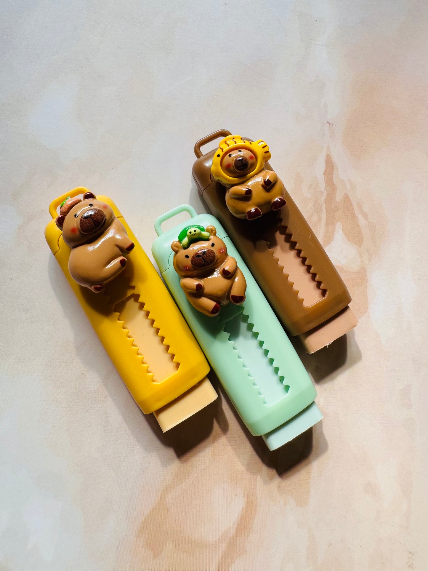 Cute Bear-Themed Sliding Erasers | Capybara Erasers