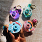 Mini Cartoon Projector Keychain | With Bell | Camera Shaped | Pink, Purple, Blue, Green