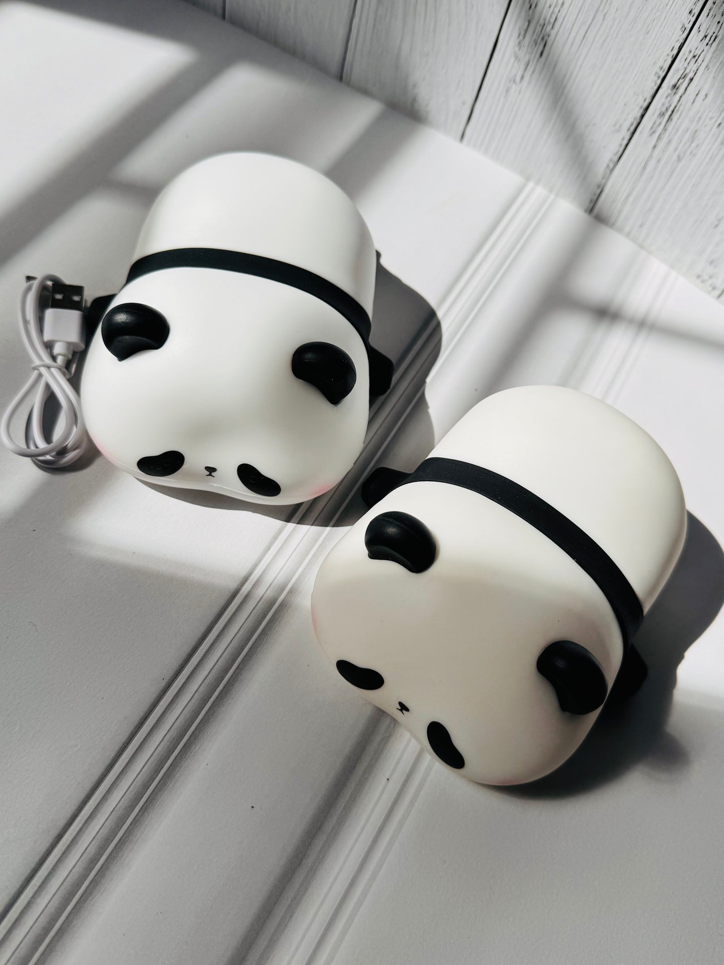 Cute Lazy Panda Silicone Night Light | Soft Touch Nursery Lamp | 3 Touch Brightness Levels