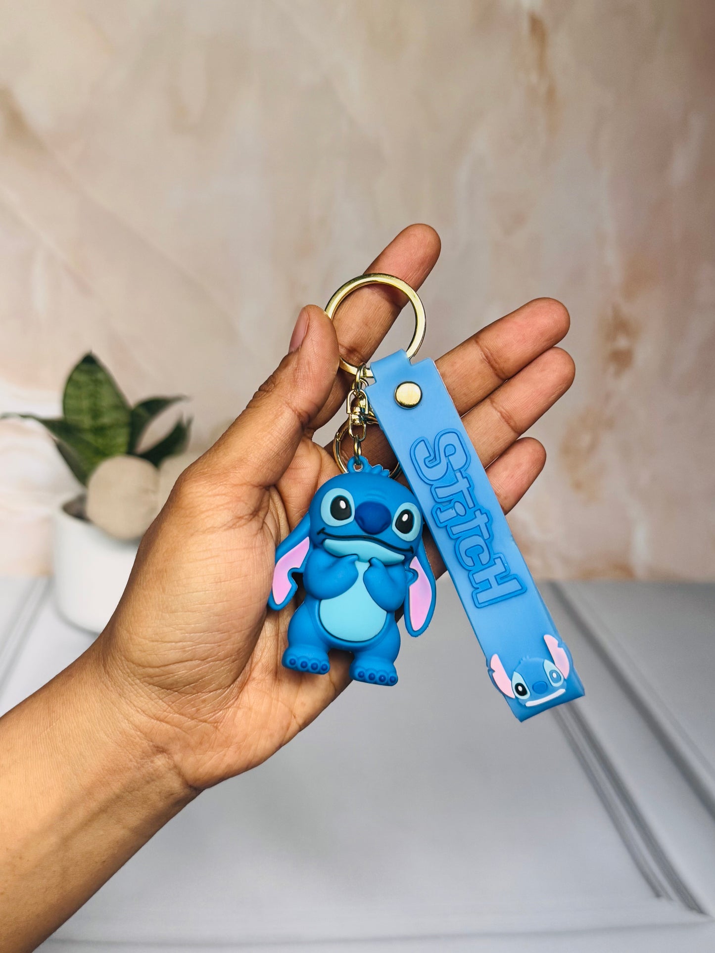 Stitch Cartoon Keychain with Strap