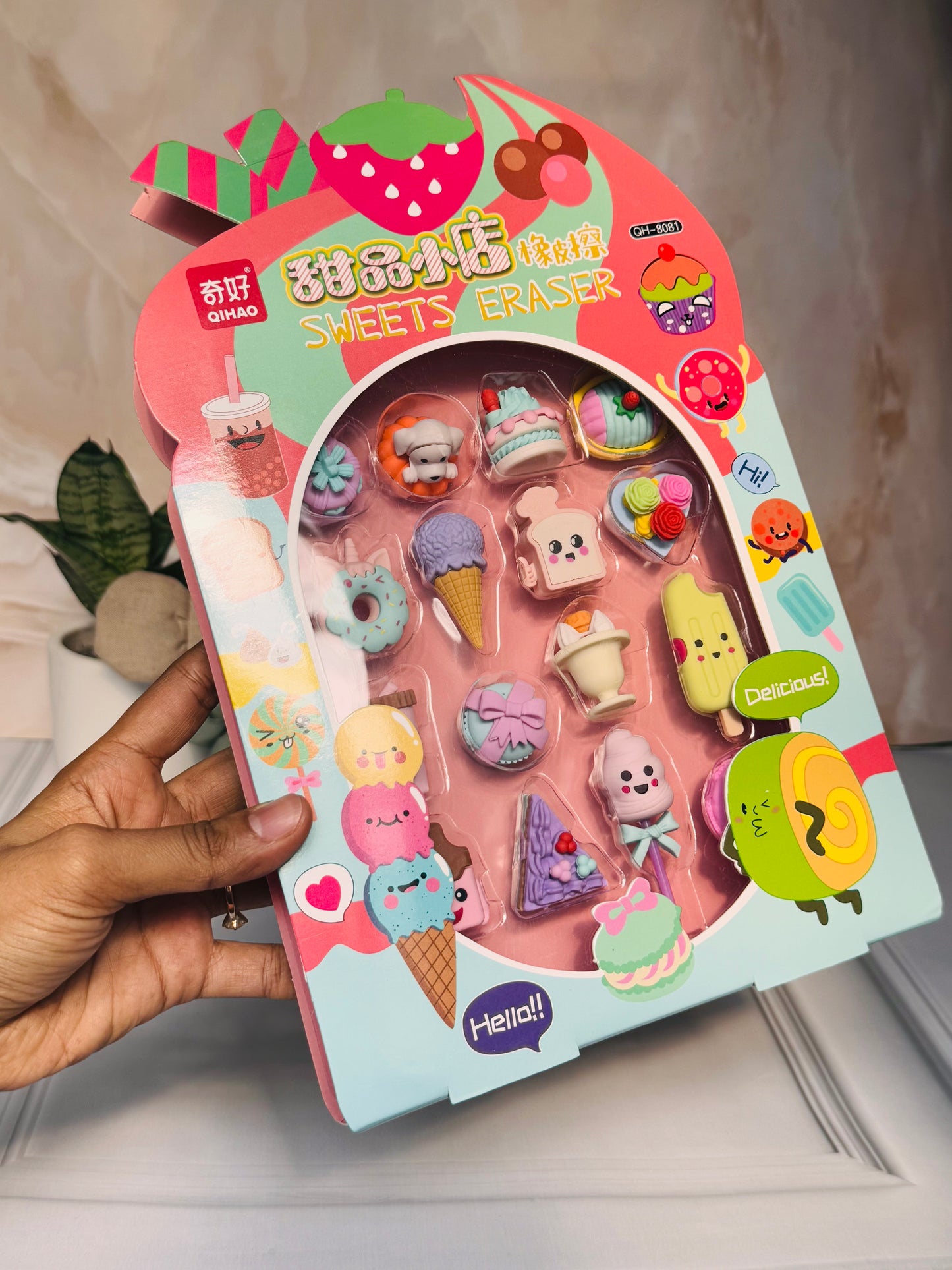 Cute Sweets Eraser Set | Cartoon Food Erasers for Kids | Ice Cream & Dessert Shaped Erasers