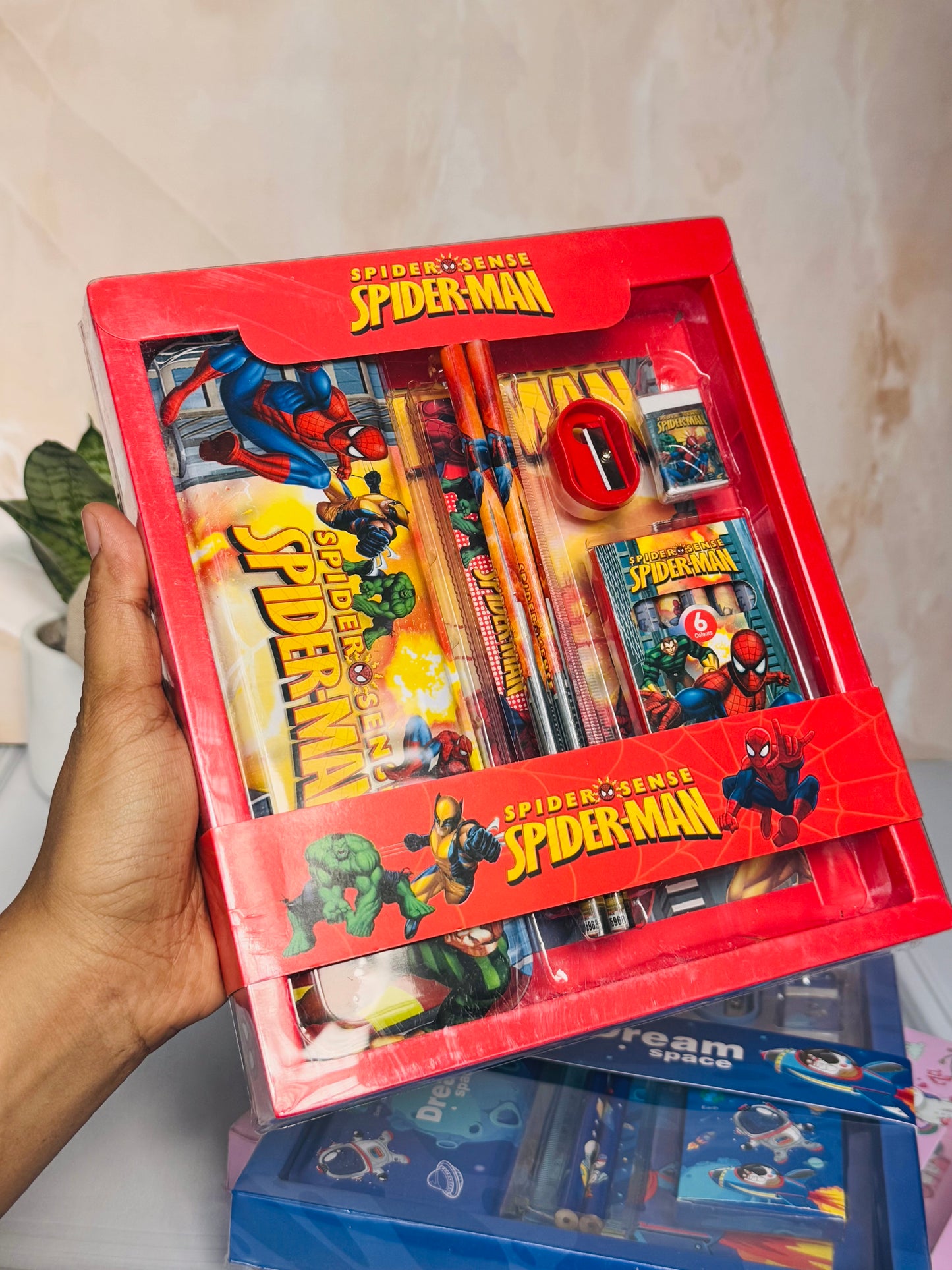 Stationery Kids Gift Set | Pencil and Eraser Set | Space, Unicorn, Spiderman Theme