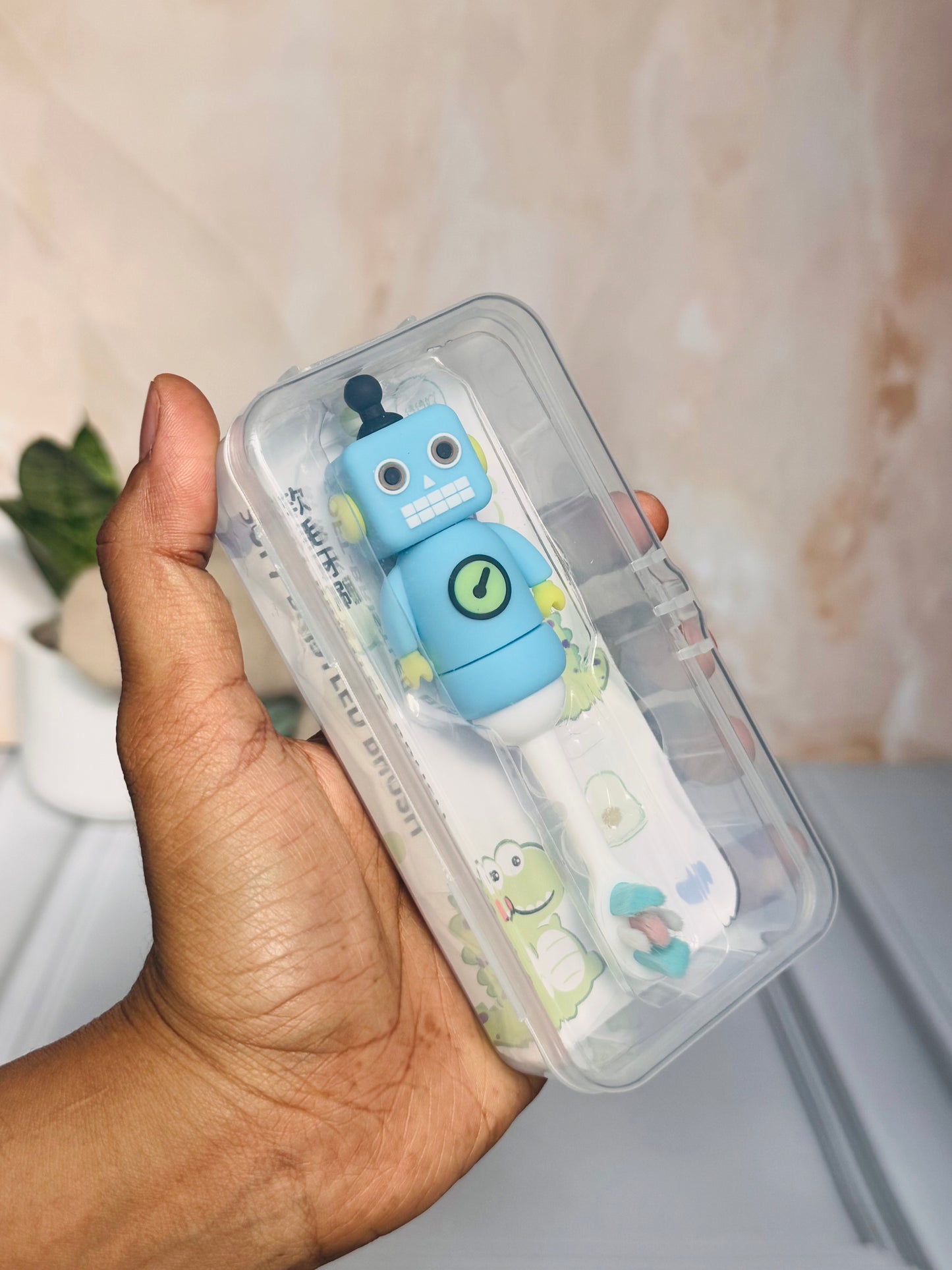Robot Kids Toothbrush | Soft Bristles | With Protective Travel Case
