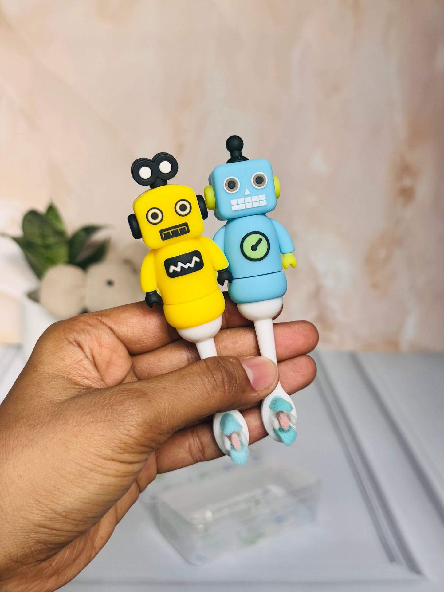 Robot Kids Toothbrush | Soft Bristles | With Protective Travel Case