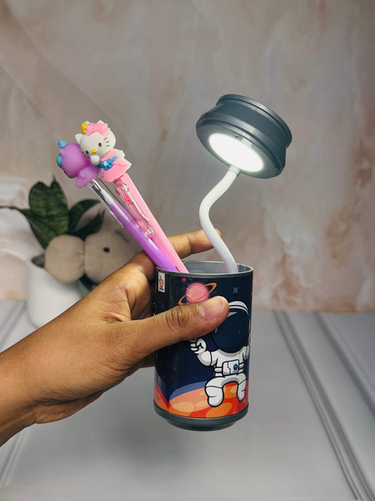 Mini Space Can Desk Lamp | USB Rechargeable | Lamp cum Pen Stand