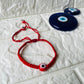 Evil Eye braided bracelet - Red - Teal By Tanvi