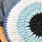 Evil Eye Crochet Cushion - Teal By Tanvi