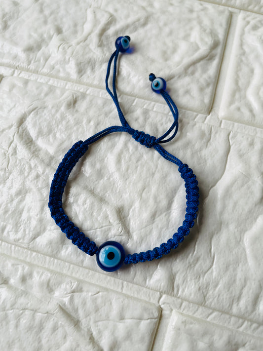 Evil Eye braided bracelet - Blue - Teal By Tanvi