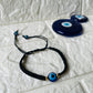 Evil Eye braided bracelet - Black - Teal By Tanvi