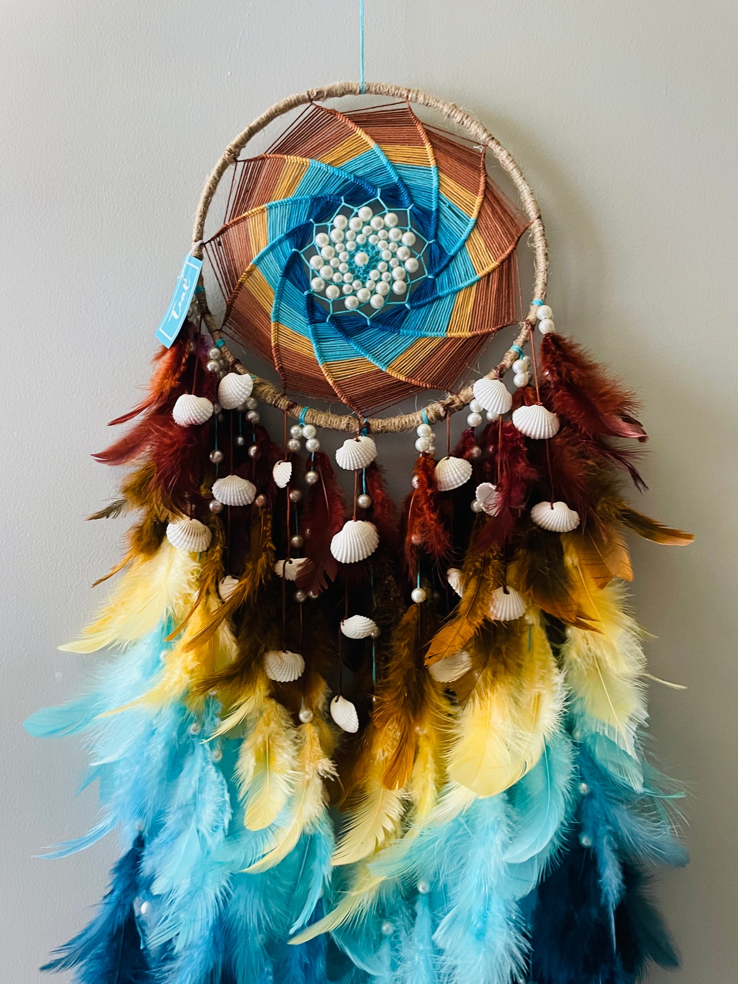 “Sea Breeze” Dreamcatcher - Teal By Tanvi