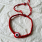 Evil Eye braided bracelet - Red - Teal By Tanvi