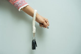 Macrame Keychains - Off White - Teal By Tanvi