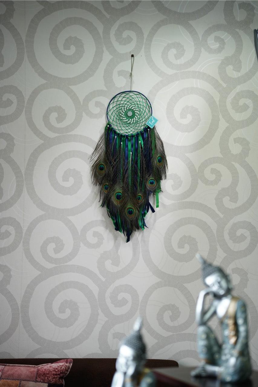 Peacock Feather Dreamcatcher - Teal By Tanvi