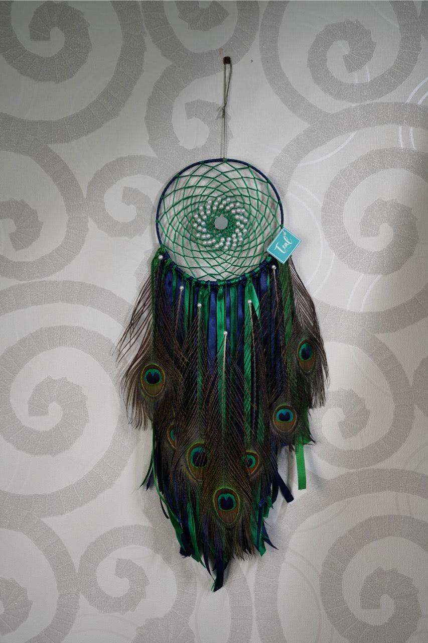Peacock Feather Dreamcatcher - Teal By Tanvi