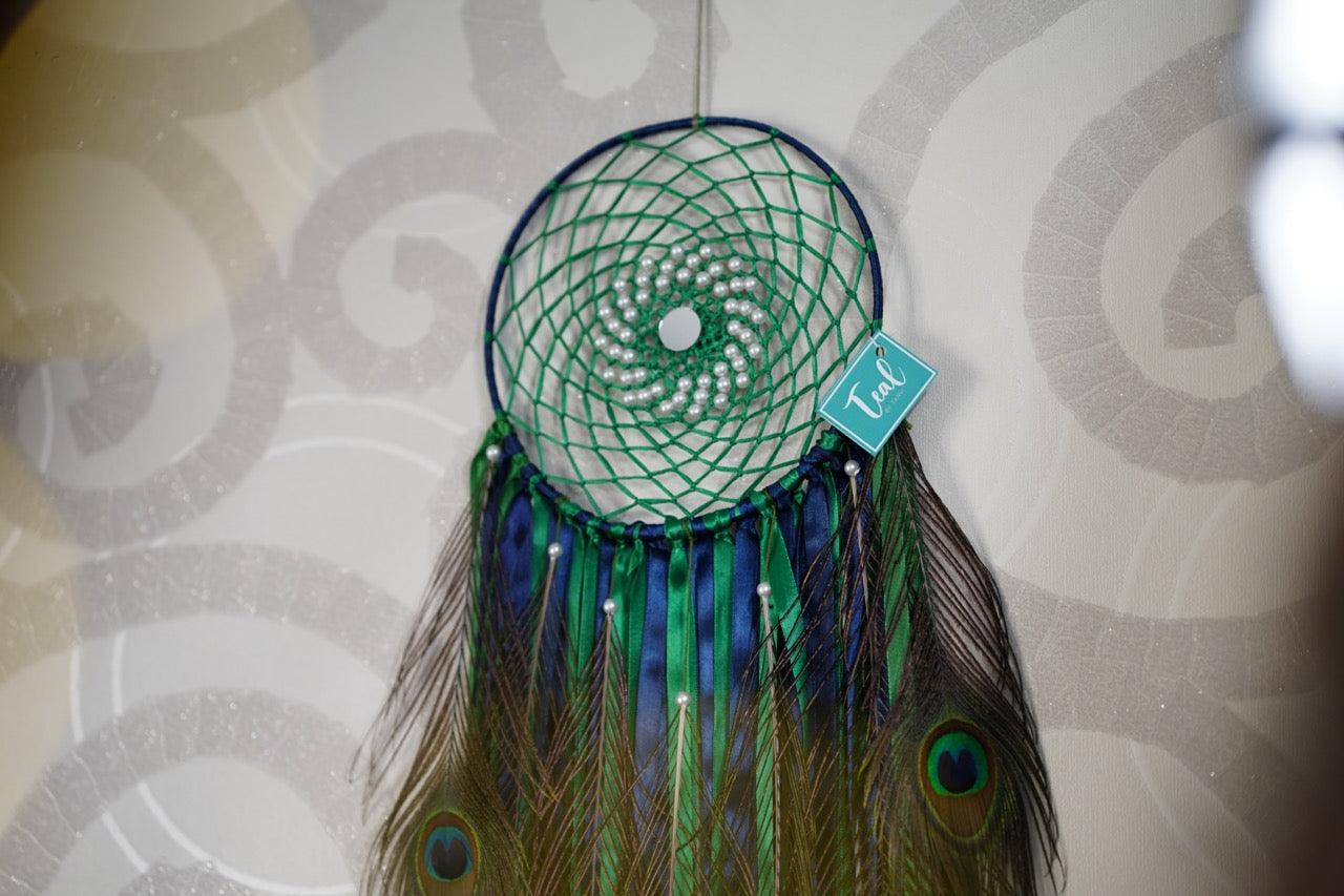 Peacock Feather Dreamcatcher - Teal By Tanvi